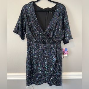 Morgan & co. Black colorful sequence dress